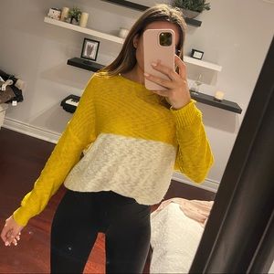 Yellow & white sweater